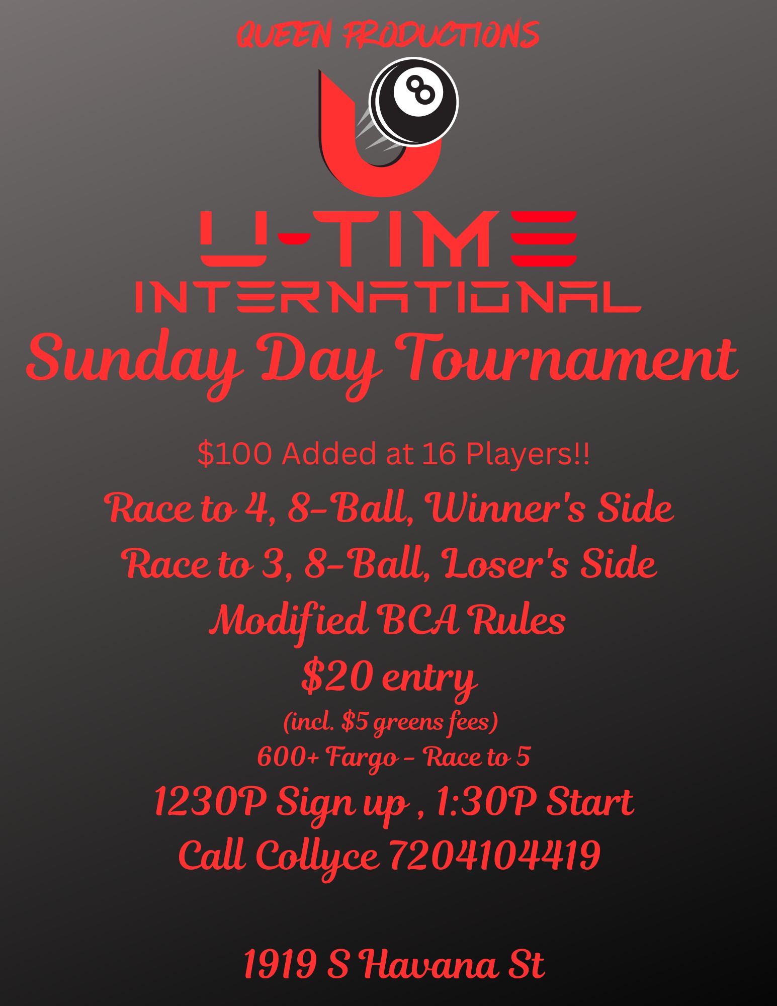 Sunday Day 8-Ball Tournament